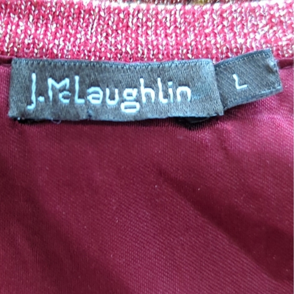 J. McLaughlin Pink & Gold/Gold Shimmer Pullover Sweater Decorative Buttons Sze L - Picture 7 of 9